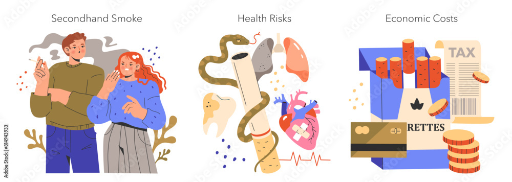 No Tobacco Day Flat Vector Illustration No Tobacco Day Flat Vector Illustration