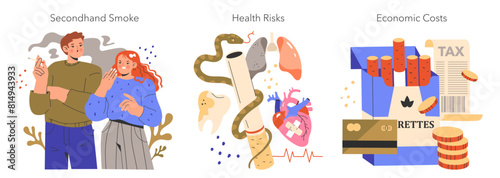 No Tobacco Day Flat Vector Illustration