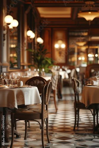 Interior of an empty elegant restaurant