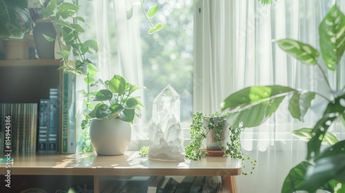 Rows of various potted plants were neatly arranged on the windowsill. Plants thrive under natural light, adding a touch of greenery to the interior of the room