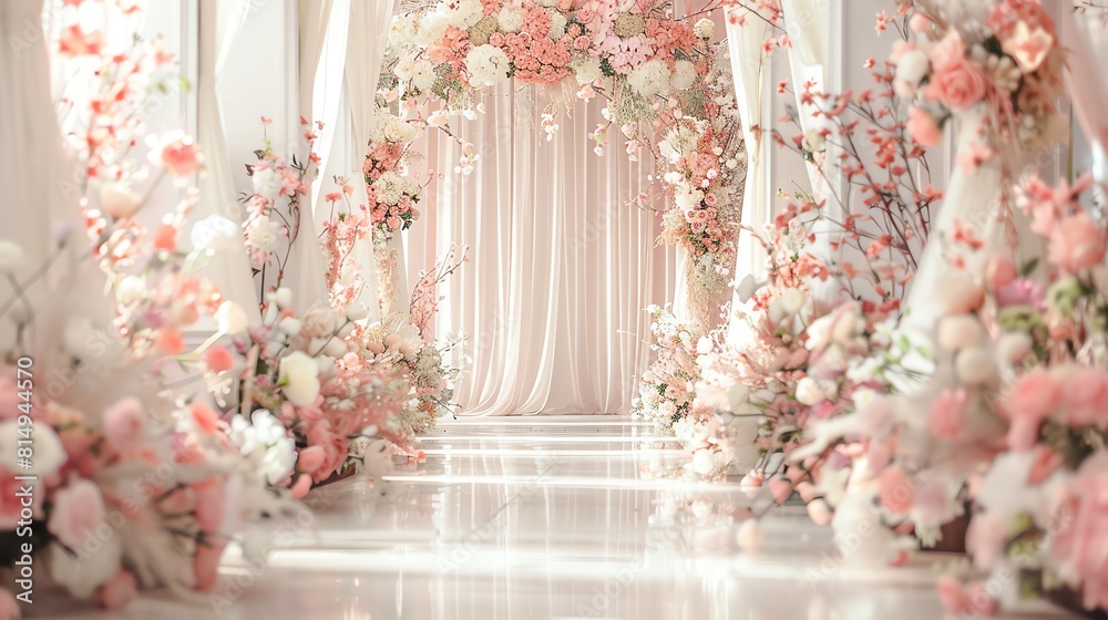 Classic and timeless front view of green and white wedding decorations Classic and timeless front view of green and white wedding decorations