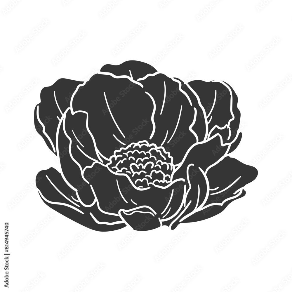 Peony Icon Silhouette Illustration. Flowers Vector Graphic Pictogram Symbol Clip Art. Doodle Sketch Black Sign. Peony Icon Silhouette Illustration. Flowers Vector Graphic Pictogram Symbol Clip Art. Doodle Sketch Black Sign.