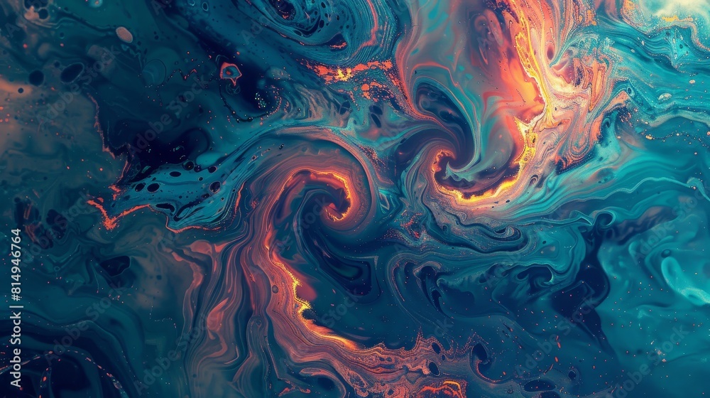 Azure and crimson swirls merge in hypnotic dance backdrop Azure and crimson swirls merge in hypnotic dance backdrop