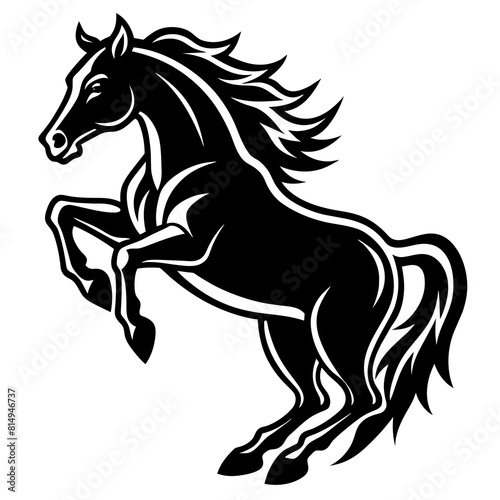 horse-jumping--side-view--black-and-white-logo