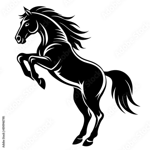 horse-jumping--side-view--black-and-white-logo © VarotChondra