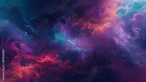 Celestial symphony in magenta cyan and violet backdrop