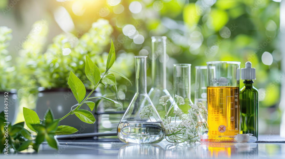 Laboratory glassware and natural plant extracts Laboratory glassware and natural plant extracts