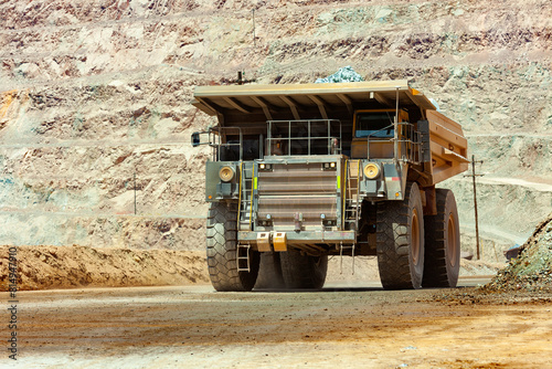 Dump truck at an open-pit copper mine.