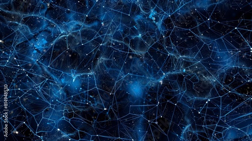 Midnight blue cybernetic network digital dreamscape intricacies backdrop