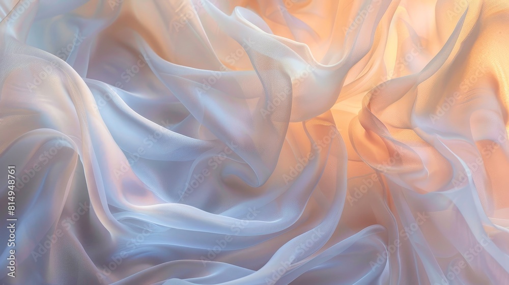 Obraz premium Translucent veils in opal and pearl evoke ethereal beauty backdrop