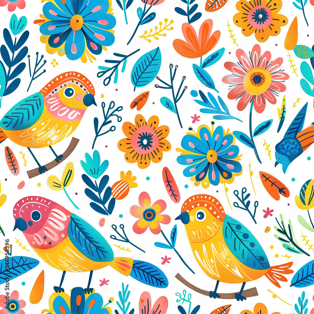seamless pattern with birds