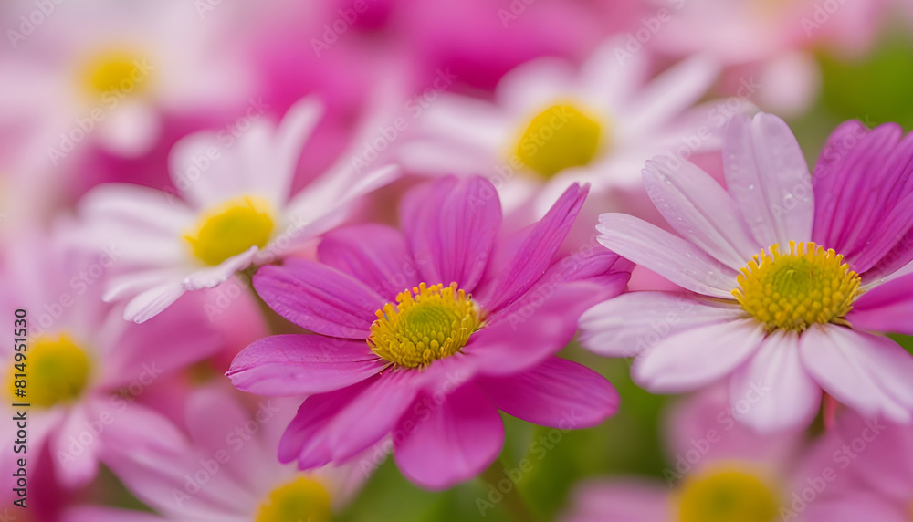 close up beautiful flowers with blurred background. generative AI close up beautiful flowers with blurred background. generative AI