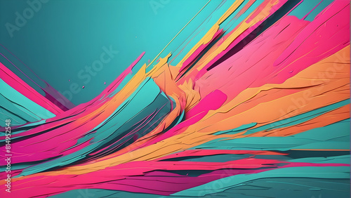 A vibrant abstract digital art piece with dynamic waves of intertwined colors creating a visual impact