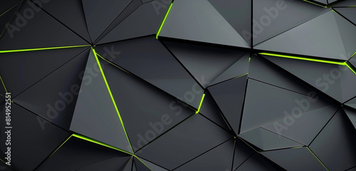 Slate grey background enhanced with electric lime in geometric patterns.