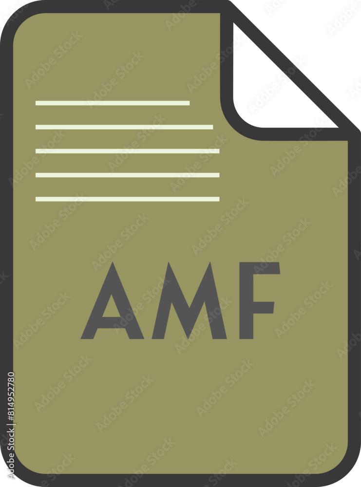 AMF File Icon fill and outline rounded corners AMF File Icon fill and outline rounded corners