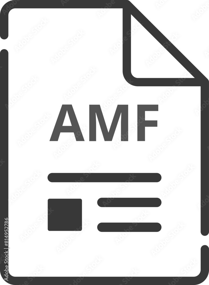 AMF file Icon minimal outline with symbols AMF file Icon minimal outline with symbols