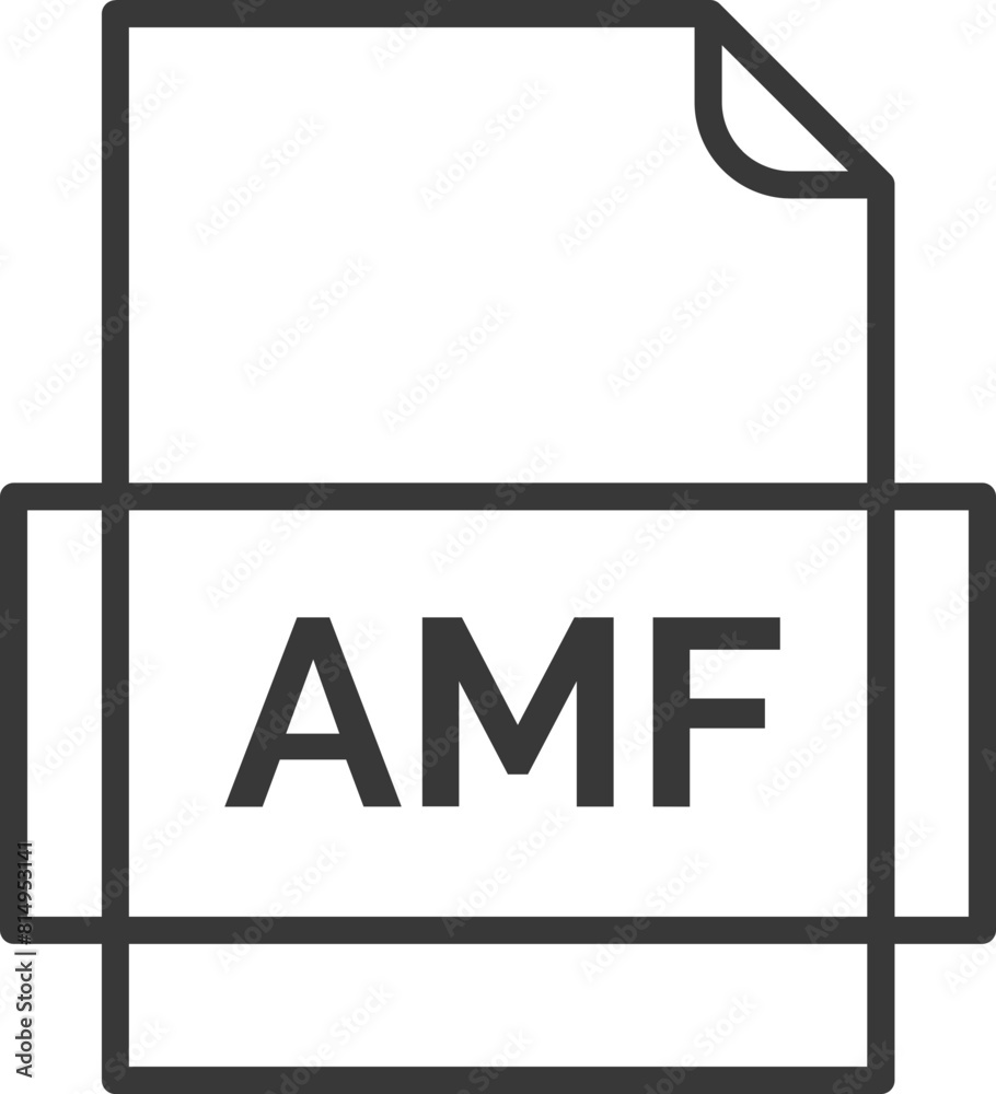 AMF File Icon Thick outline Rounded corners AMF File Icon Thick outline Rounded corners