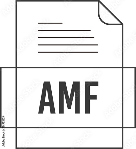 AMF File Icon Crisp Thick outline sharp corners