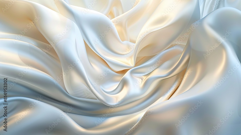 Fototapeta premium Smooth, silky shapes dominate this beautiful abstract 3D background, creating a visually captivating scene.
