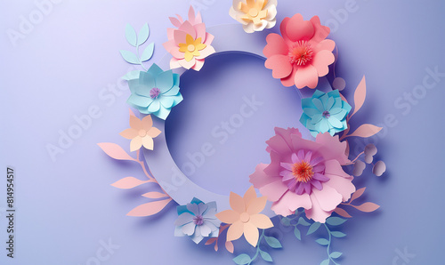 Paper Cut Floral Circle with Illumination