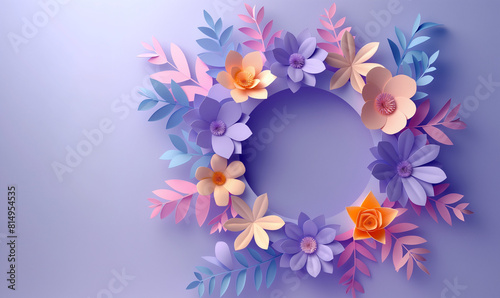 Paper Cut Floral Circle with Illumination