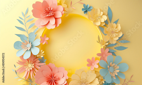 Paper Cut Floral Circle with Illumination