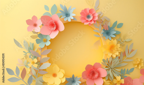 Paper Cut Floral Circle with Illumination