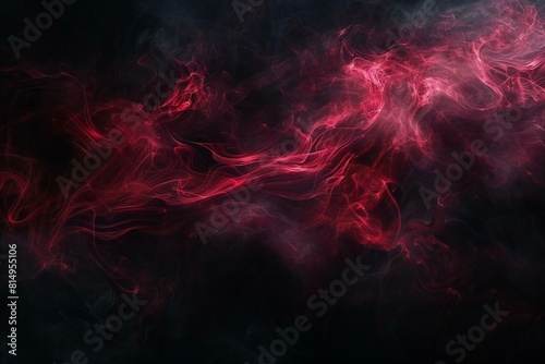 Digital artwork of black background full of red smoke, high quality, high resolution