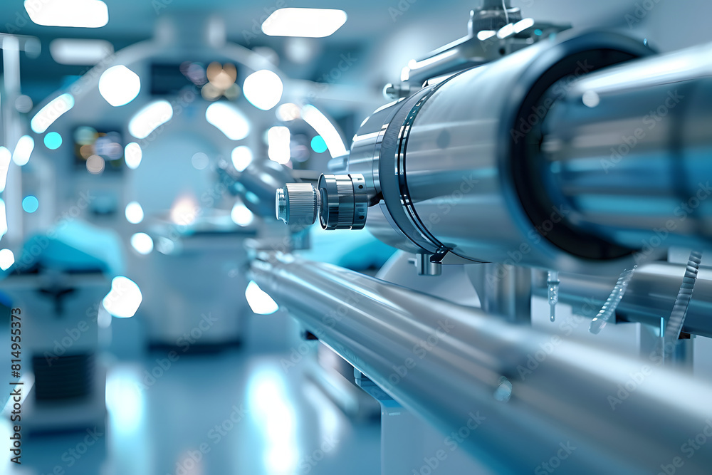 Close-up shots of medical devices and instruments used in a modern healthcare facility. highlights the precision and sophistication of the equipment. 