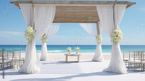 Beautiful white wedding design in a seaside paradise perfect escape