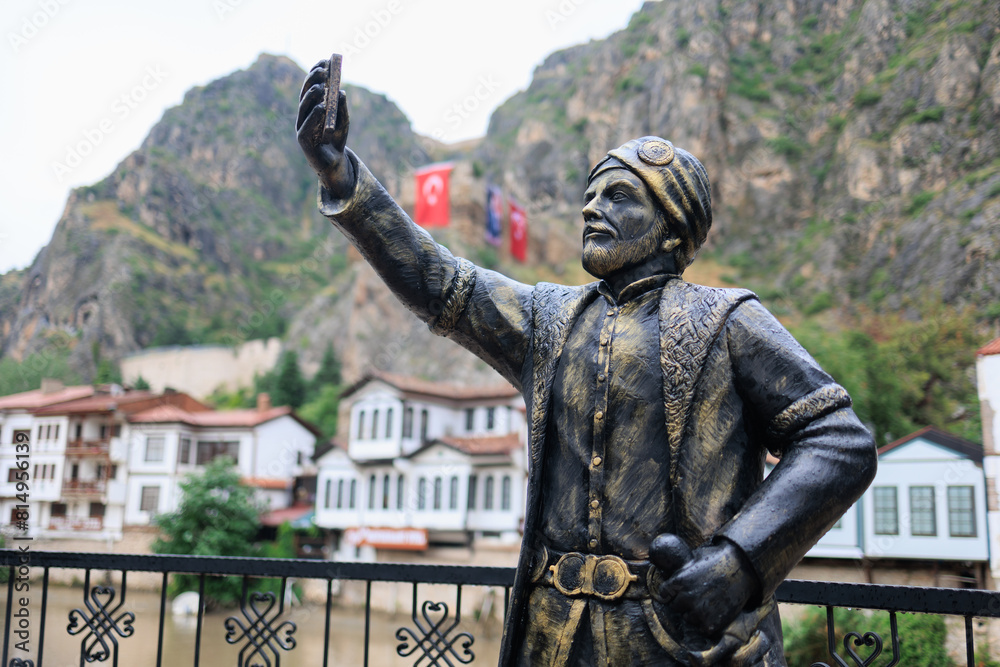 On the streets in Amasya, Turkey in public places.
Bronze sculptures and statues, decoration of urban architecture. On the streets in Amasya, Turkey in public places.
Bronze sculptures and statues, decoration of urban architecture.