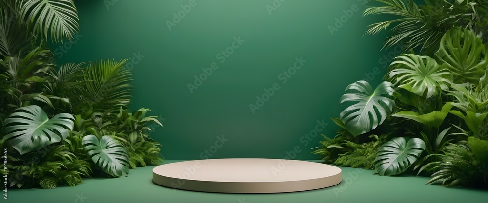 Product display stands, natural backdrops, trees and green walls. Product display stands, natural backdrops, trees and green walls.