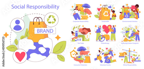 Social Responsibility. Flat Vector Illustration