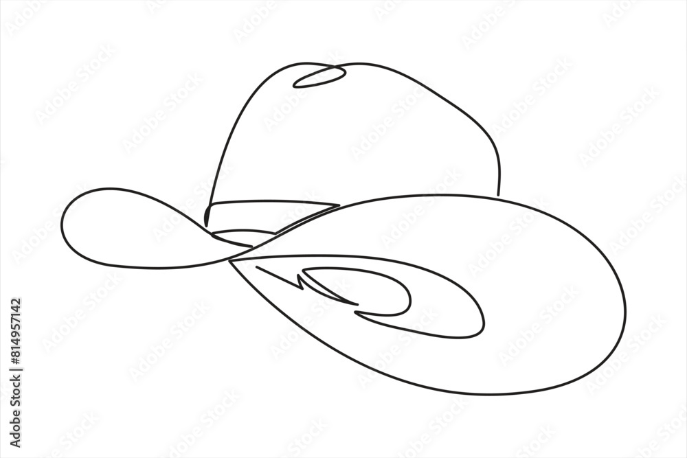 Continuous one line drawing of cowboy hat. Simple cowboy hat line art vector illustration.Continuous one line drawing of cowboy hat.
Isolated on white background vector illustration.cowboy hat Continuous one line drawing of cowboy hat. Simple cowboy hat line art vector illustration.Continuous one line drawing of cowboy hat.
Isolated on white background vector illustration.cowboy hat