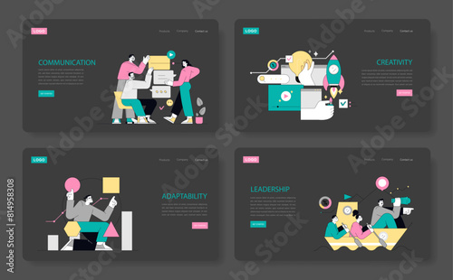 Soft Skills Flat Vector illustration.