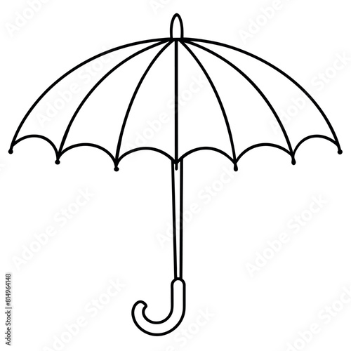Umbrella outline coloring book page line art illustration digital drawing