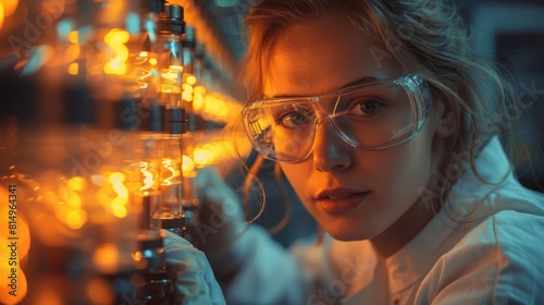 physicist analyzing particle collisions at a particle accelerator facility