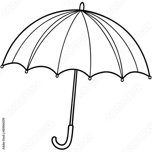 Umbrella outline coloring book page line art illustration digital drawing