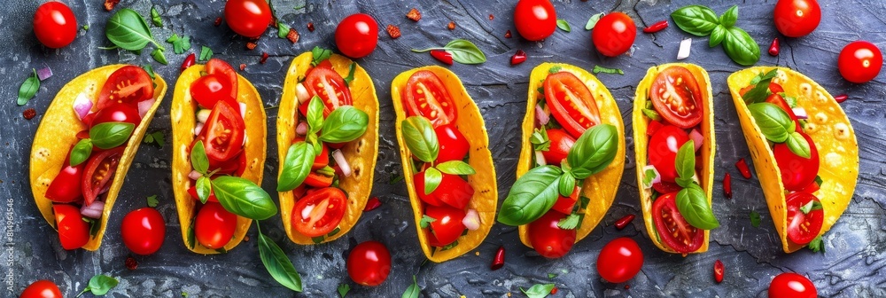 Detailed view of savory authentic mexican tacos, popular traditional street food delicacy Detailed view of savory authentic mexican tacos, popular traditional street food delicacy