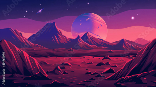 Night space game background, Illustration photo