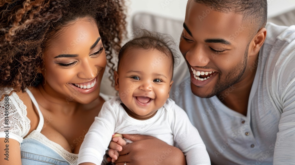 Parents bonding with newborn, joyfully starting their parenthood journey together Parents bonding with newborn, joyfully starting their parenthood journey together