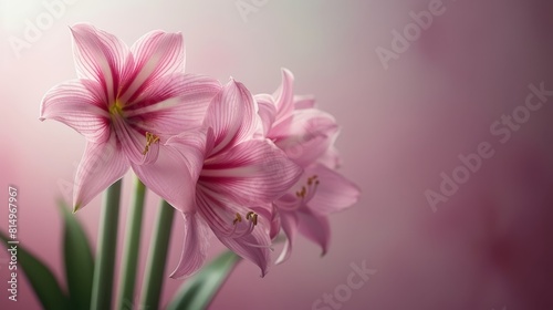  A pink flower close-up against a pink backdrop  background features a softly blurred wall