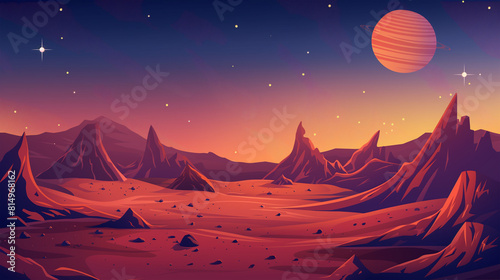 Night space game background, Illustration © AI-Stocks