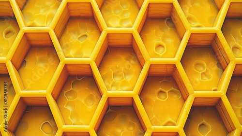  A stack of yellow hexagons, all shaped identically photo