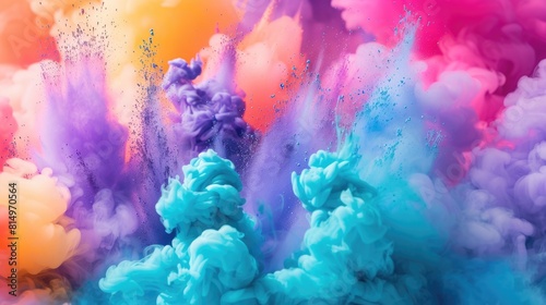 Colorful Banner Background. Abstract Ink Art in Water with Festival of Colors