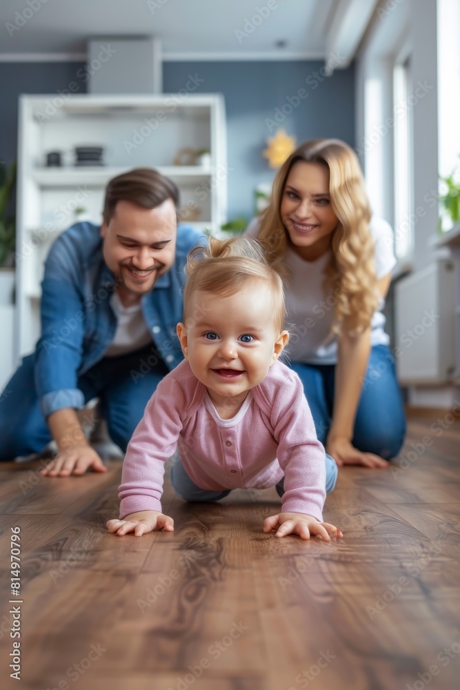 Happy parents bonding with their newborn baby, beginning their journey into parenthood Happy parents bonding with their newborn baby, beginning their journey into parenthood
