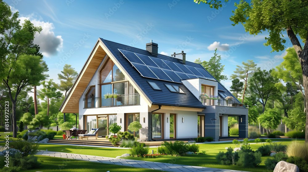 Modern House With Solar Panels Modern House With Solar Panels