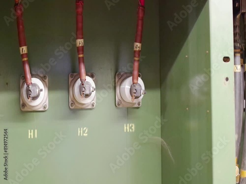 dry type power electrical transformer, with its high voltage and low voltage connections separately photo