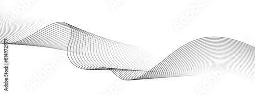 Technology and business wave lines on transparent background. Frequency sound wave, twisted curve lines with blend effect.
