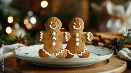 Christmas Baking Tradition Preparing Festive Dinner with Delightful HumanShaped Cookies photo
